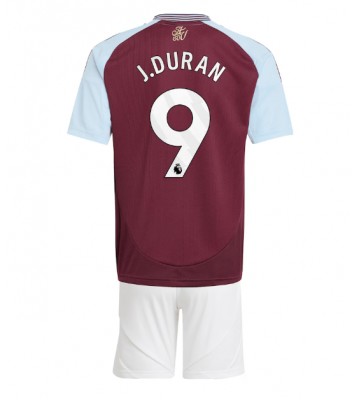 Aston Villa Jhon Duran #9 Primera Equipación Niños 2024-25 Manga Corta (+ Pantalones cortos)